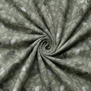 Sage Geo Leaf Cotton