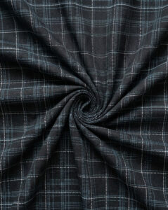 Black & Teal Dotted Windowpane Check