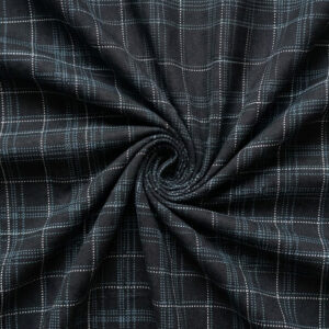 Black & Teal Dotted Windowpane Check