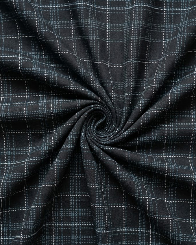 Black & Teal Dotted Windowpane Check