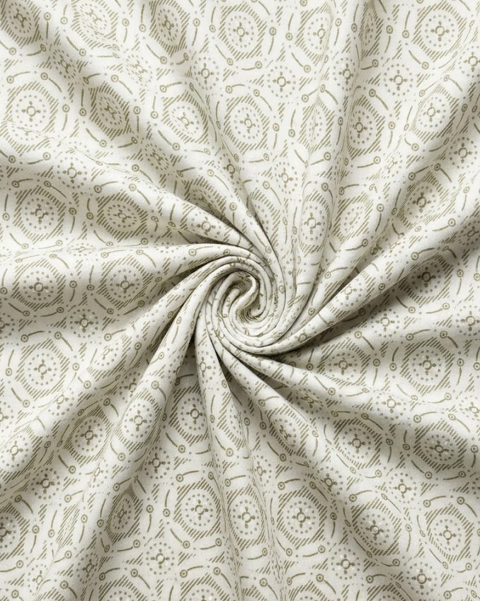 Beige Geometric Mandala Circle Print