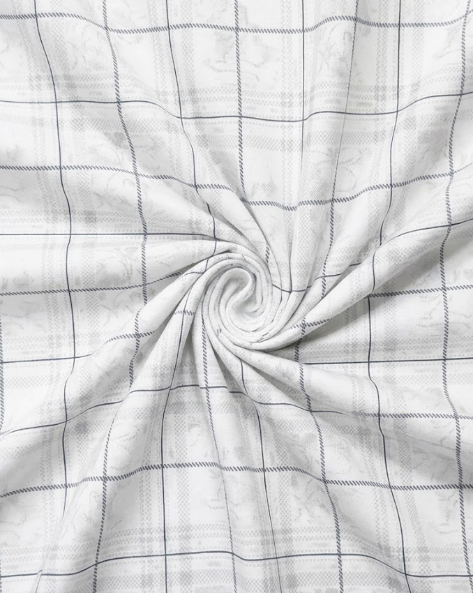 White & Grey Subtle Floral Check