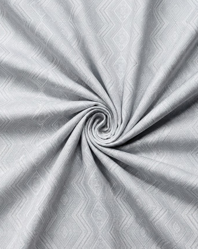 Silver Grey Diamond Geometric Jacquard