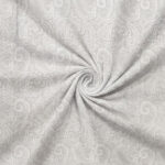 White & Silver Paisley Lace Print