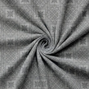 Grey & White Geometric Medallion Tile