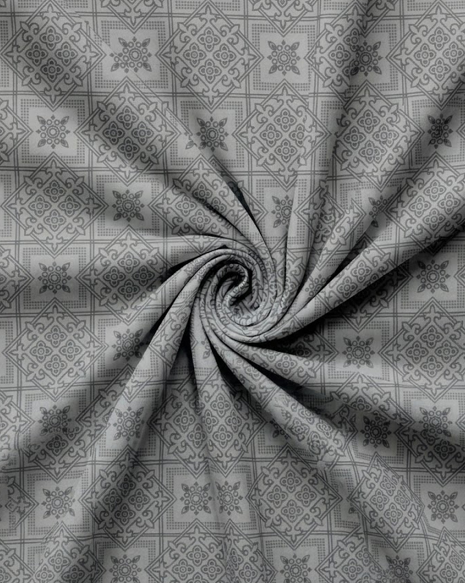 Grey & White Geometric Medallion Tile