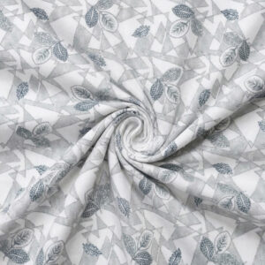 Grey Geometric Botanical Cotton