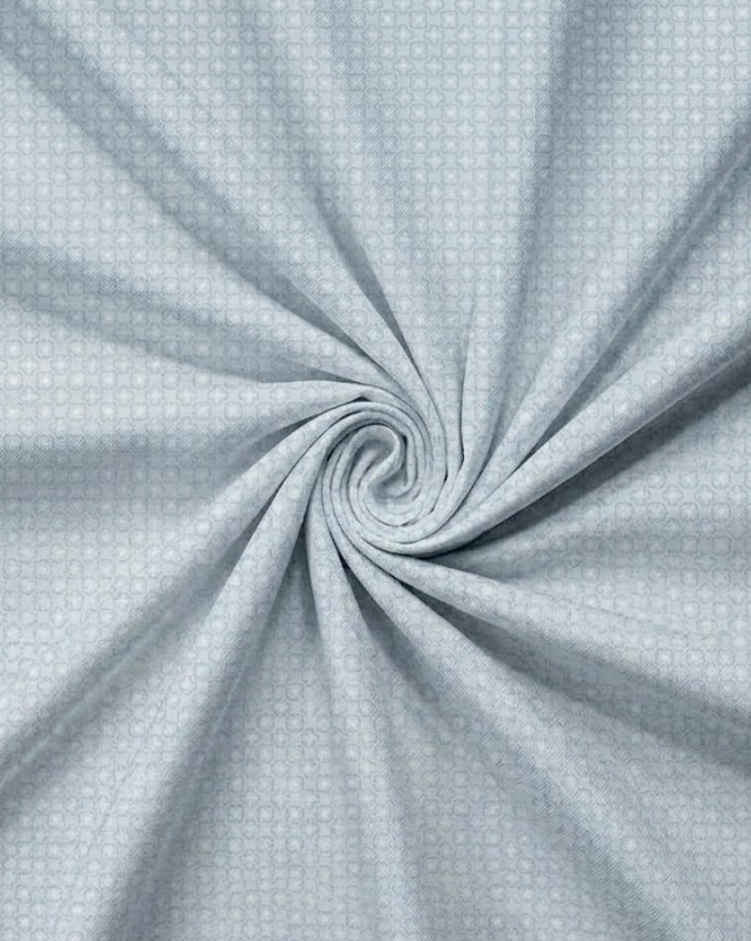 Ice Blue Geometric Quatrefoil Cotton