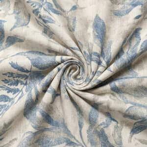 Dusty Blue Leafy Botanical Print