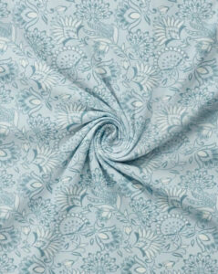 Powder Blue & Cream Paisley Floral