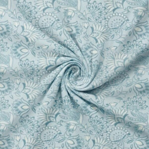 Powder Blue & Cream Paisley Floral