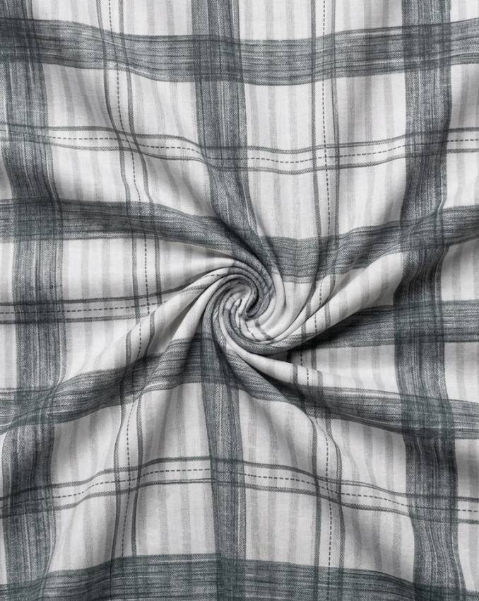Charcoal & Light Grey Wide Check