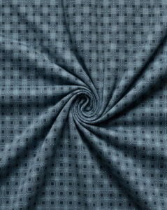 Slate Blue Geometric Lattice Cotton