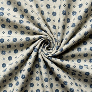 Grey & Blue Diamond Star Geo Print