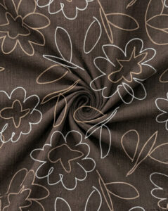 Brown Stitch Line Art Floral