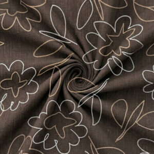 Brown Stitch Line Art Floral