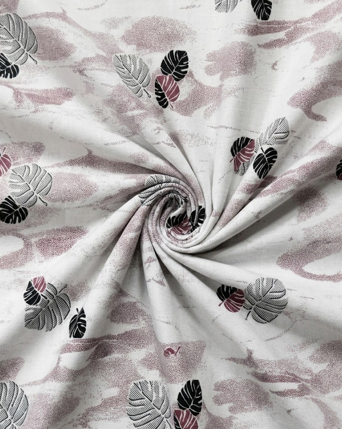 Dusty Rose & Monstera Leaf Abstract