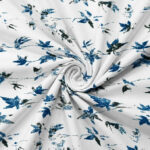 Indigo & White Distressed Leaf Print